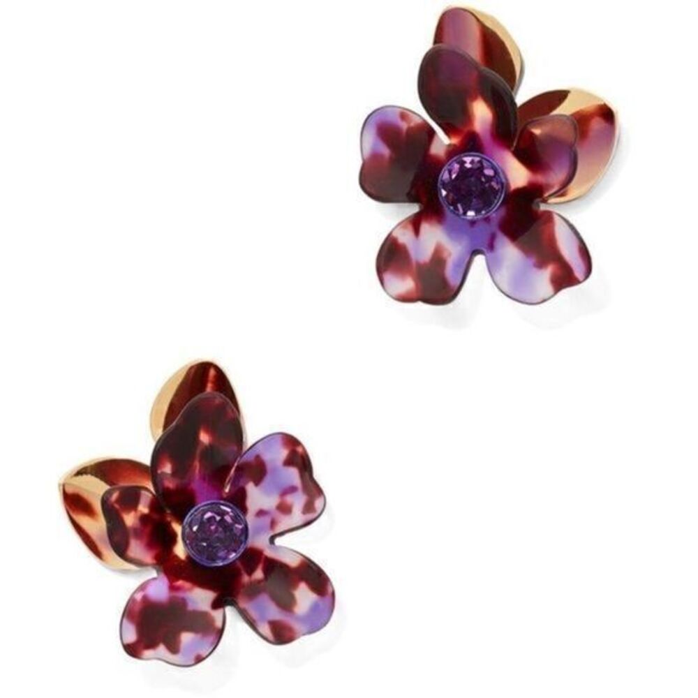 KATE SPADE NWT Purple Petal Pushers Earrings Studs
